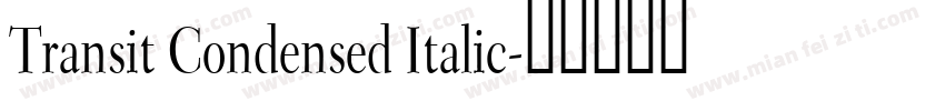 Transit Condensed Italic字体转换